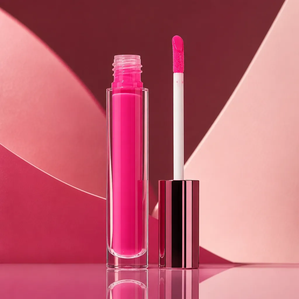 Church Service Sunday-best berry lip color in a clear glossy tube with a visible doe-foot wand applicator